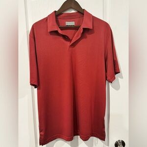 PGA Tour Men’s Red Golf Polo Shirt, Size: Large